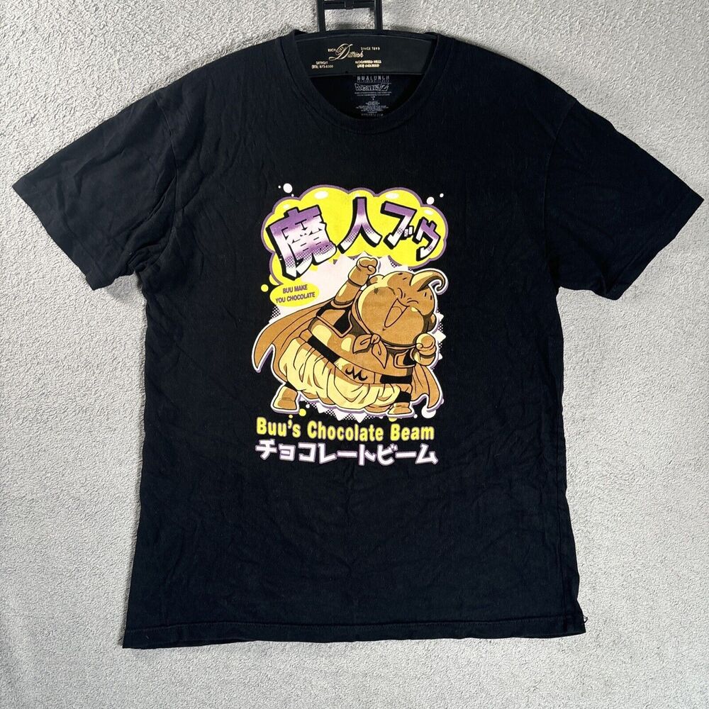 Dragon Ball Z T-Shirt Box Lunch Size Large Buu's Chocolate Beam Black Graphic Te
